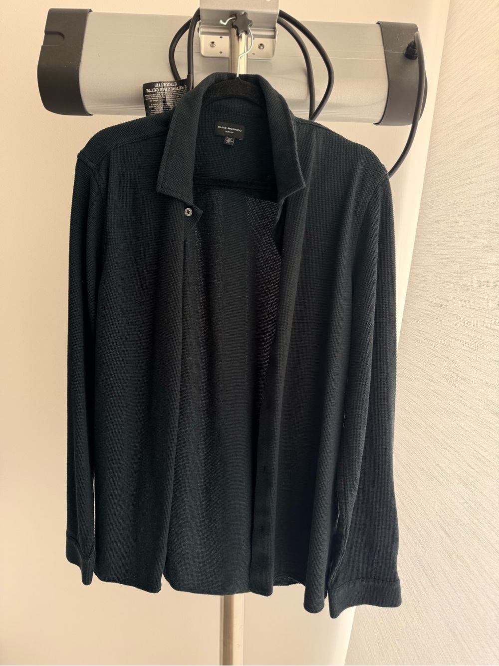 Club Monaco Black Lightweight Open-Front Shirt Jacket